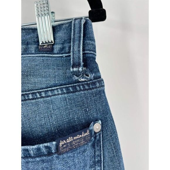 7 For All Mankind Women's Straight Austyn Jeans Blue Denim Medium Wash Size 30 - Picture 5 of 15